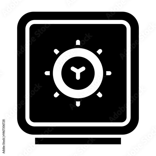 Bank Safe  Vector Glyph Icon Design