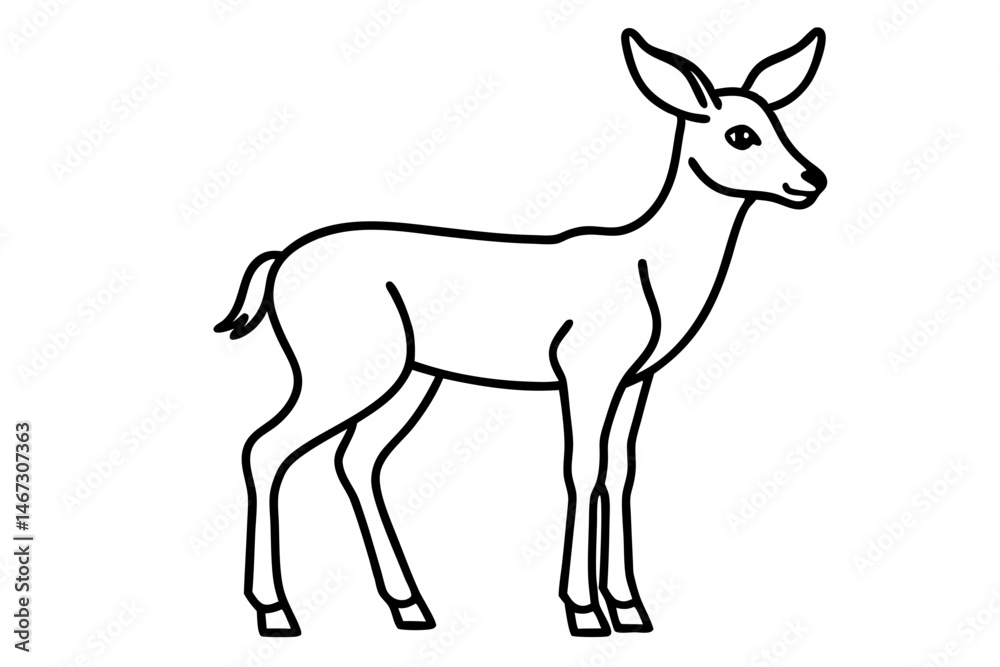 Fototapeta premium Modern Deer Silhouette Art