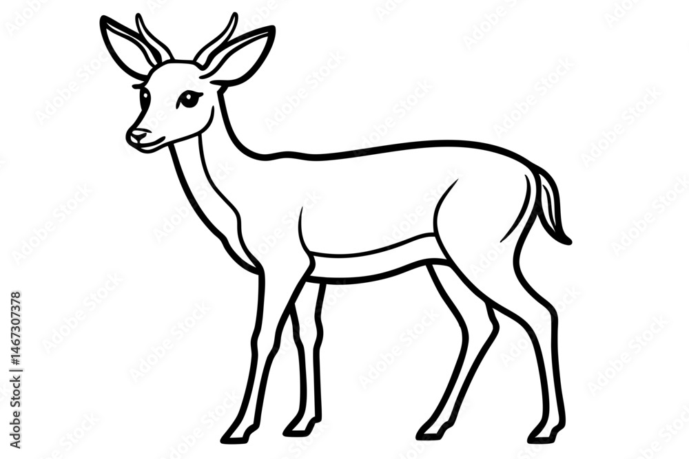 Fototapeta premium Modern Deer Silhouette Art