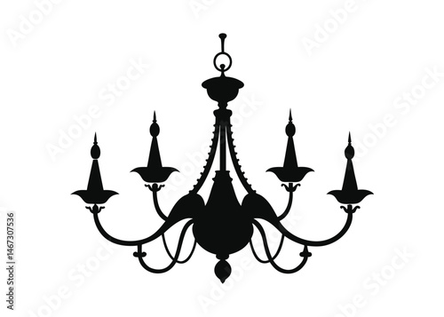 a chandelier silhuette vector art illustriton 