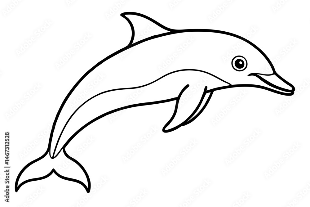 Fototapeta premium Simple Dolphin Sketch Vector