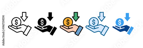 Financial Inclusion Icon Set Multiple Style Collection