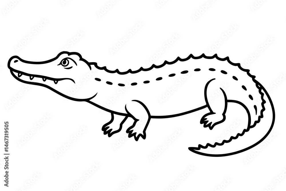 Naklejka premium Wild Crocodile Vector Sketch