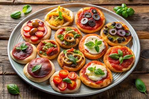 Obraz na płótnie bruschetta with tomato and mozzarella, testy burger