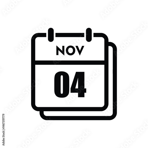 calender icon, 04 november icon with white background	