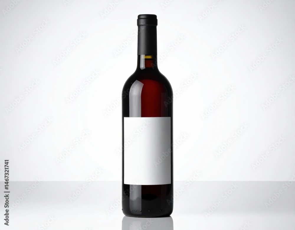 Obraz premium Blank Label Red Wine Bottle