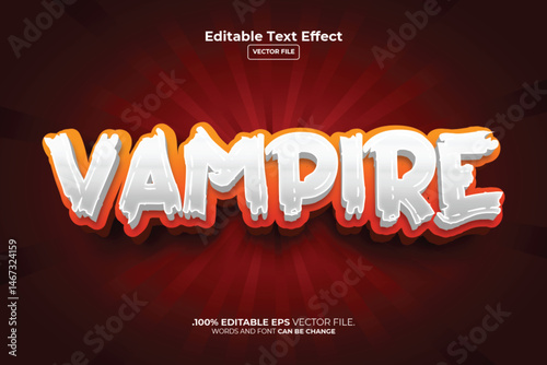 3D Editable Vampire Text Effect Vector Graphic
