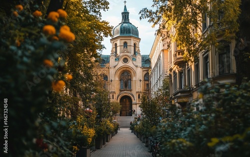 Autumn Path to Church of St Joseph Krakw