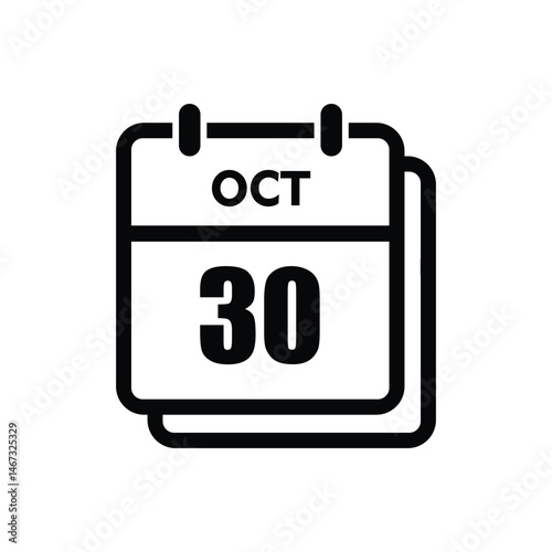 calender icon, 30 october icon with white background