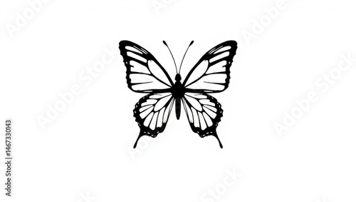 Detailed vector illustration of a butterfly with intricate wing patterns and delicate antennae design created with generated ai