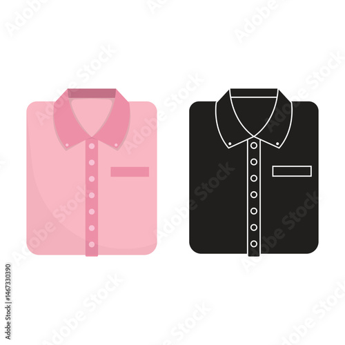 Button Down Shirt Icon Set Vector Design.