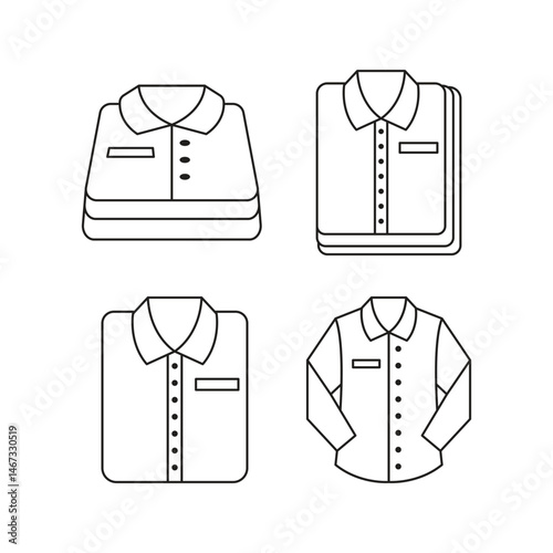 Button Down Shirt Icon Set Vector Design.
