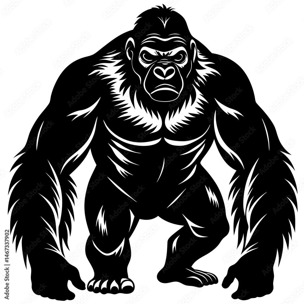 Fototapeta premium black gorilla silhouette 