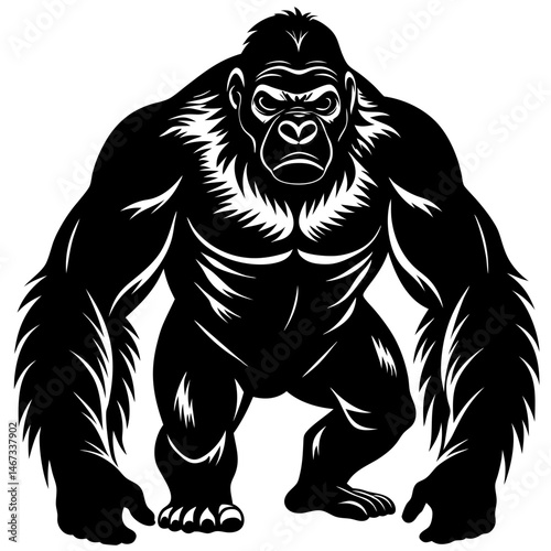 Wallpaper Mural black gorilla silhouette  Torontodigital.ca