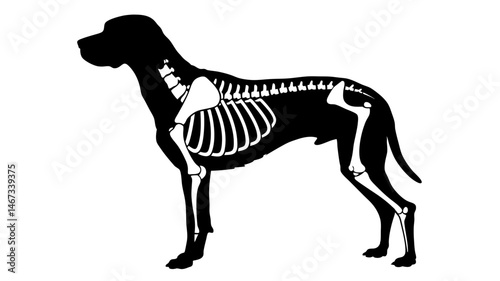 skeleton of dog animal silhouette