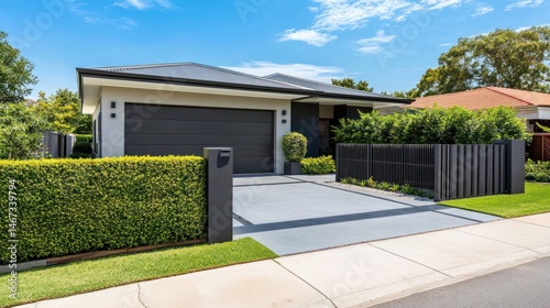 Wallpaper Mural Modern suburban house with landscaped garden and driveway Torontodigital.ca