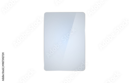 Realistic glossy plate with glare, vector png. Glass plate acrylic texture and Glass effect.