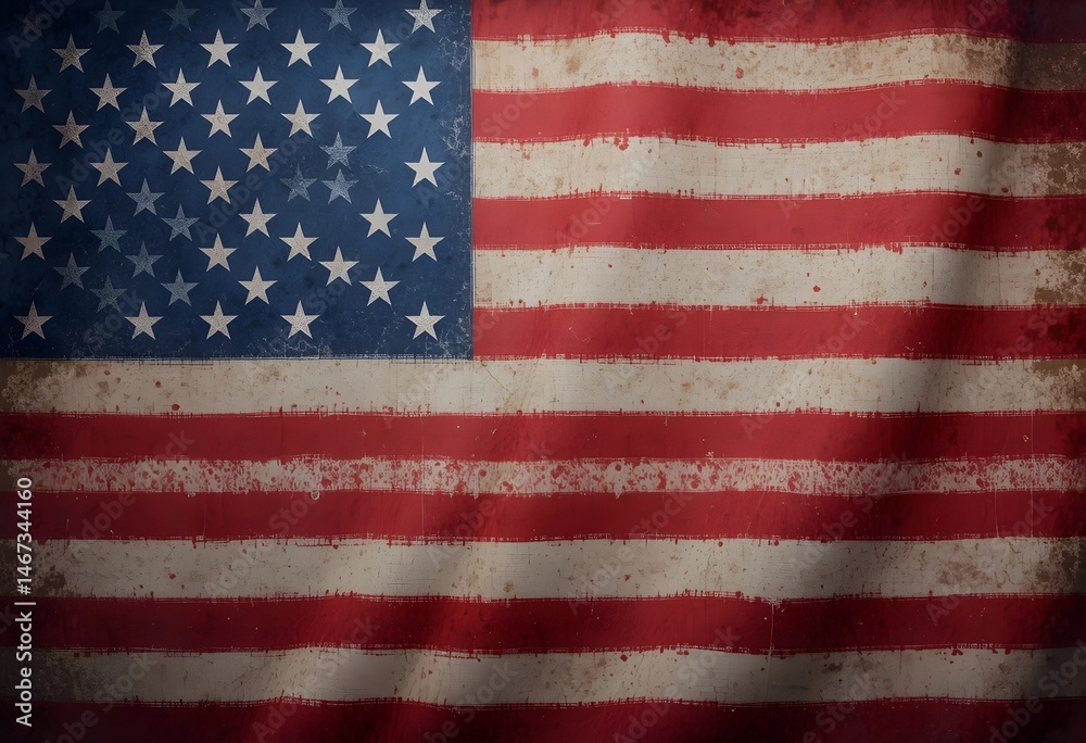 Naklejka premium american flag on grunge background