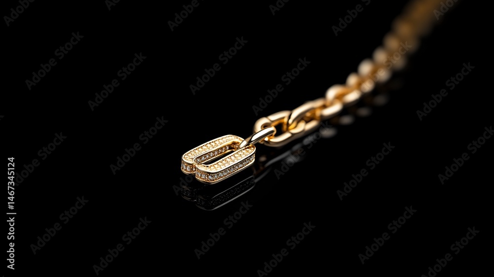 Gold chain bracelet with diamond accents