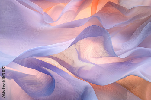 Elegant organic shapes with gradient colors and rough textures. Generative AI
