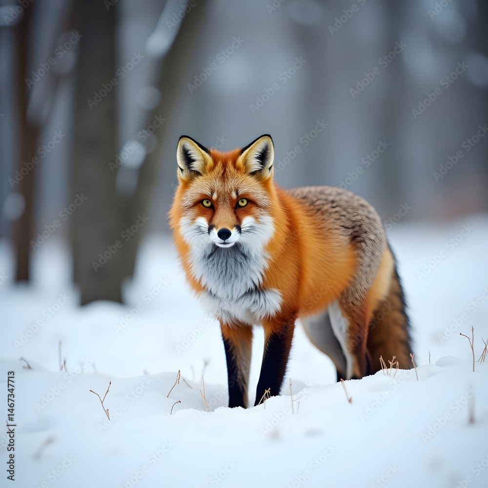 red fox in snow red fox in snow