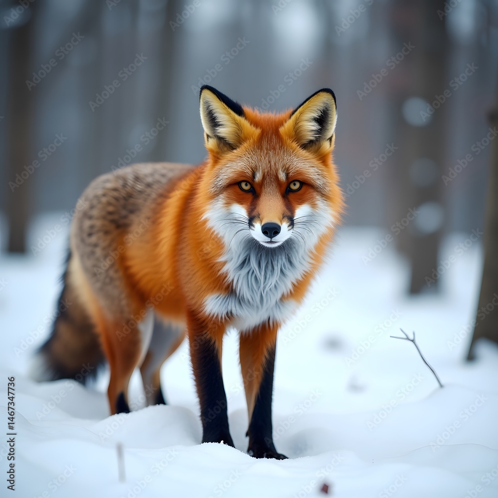 Obraz premium fox in the snow