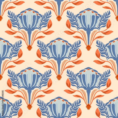seamless floral hand drawn design pattern