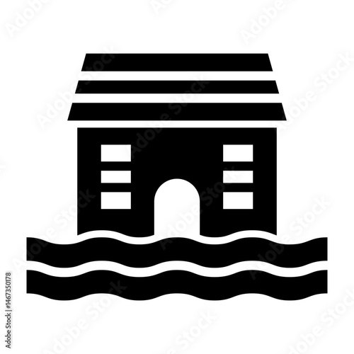 Flood  Vector Glyph Icon Design
