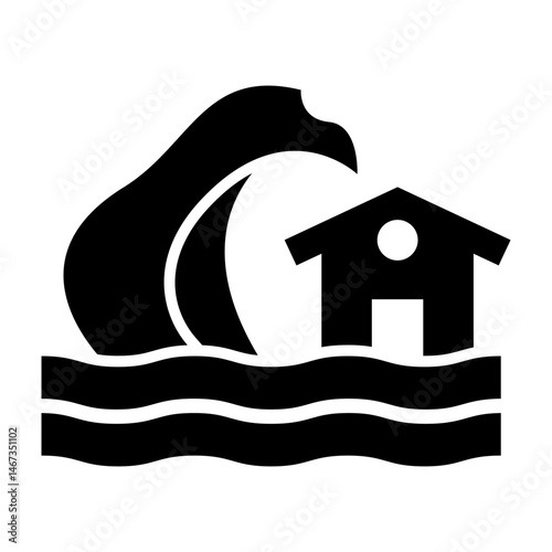 Tsunami  Vector Glyph Icon Design