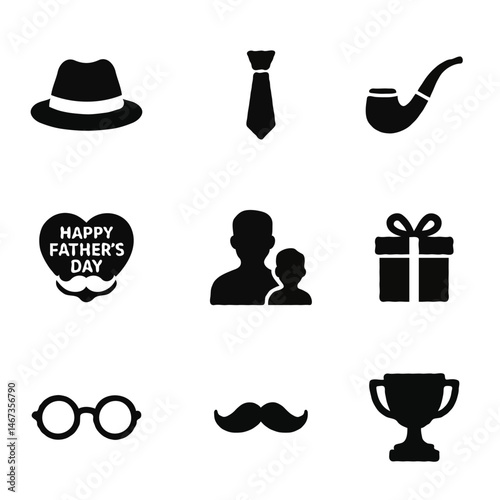 father's day icon set