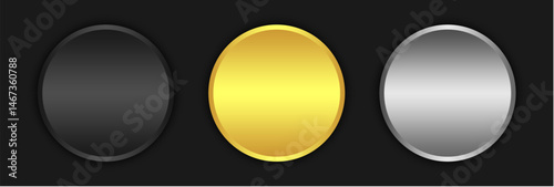 black, gold and silver web button
