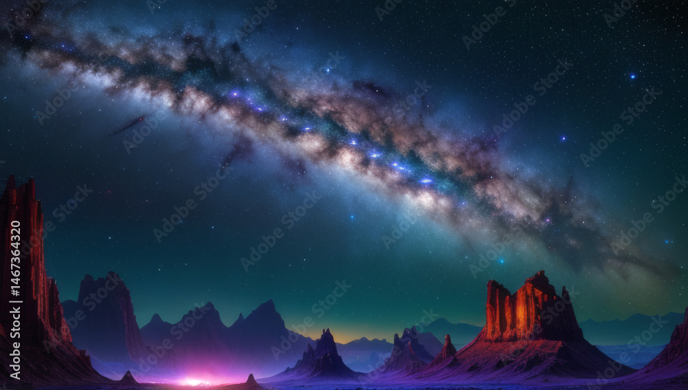 Fototapeta premium space scene with stars and clouds