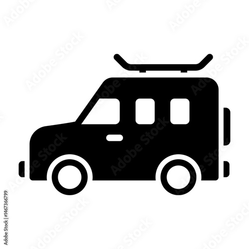 Surf Van    Vector Glyph Icon Design