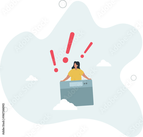 Unhappy obese people. Overweight woman .stand on scales and unpleasantly surprised. character life .