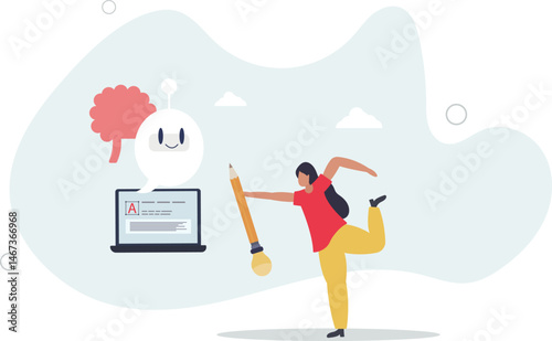 Virtual writing tutor and digital AI assistant for text.Creative artificial intelligence support for innovative book or document . character life .
