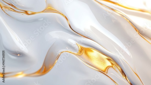 Elegance of white marble infused with golden veins reveals an exquisite stone experience for luxury design enthusiasts