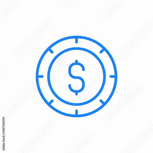 dollar coin icon sign vector