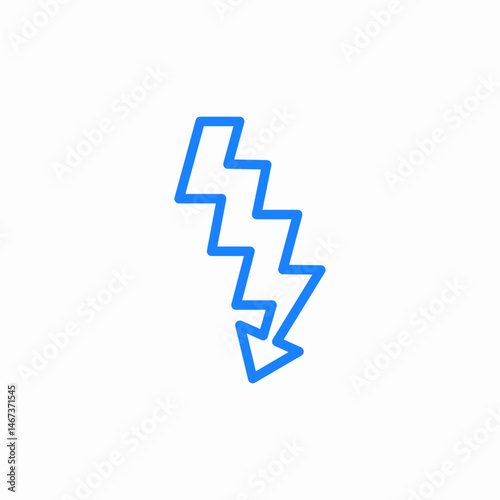 forked lightning icon sign vector