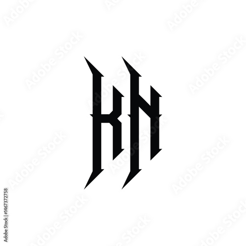 KN monogram logo design letter text name symbol monochrome logotype alphabet character simple logo