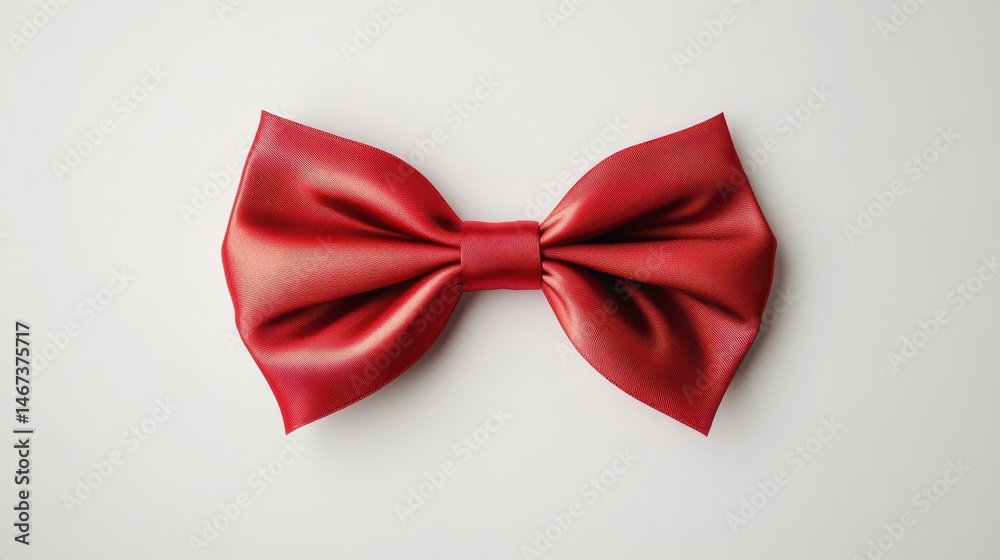 Elegant red satin ribbon tied in a glossy bow, perfect for gift wrapping, set against a pristine white background capturing festive essence Elegant red satin ribbon tied in a glossy bow, perfect for gift wrapping, set against a pristine white background capturing festive essence