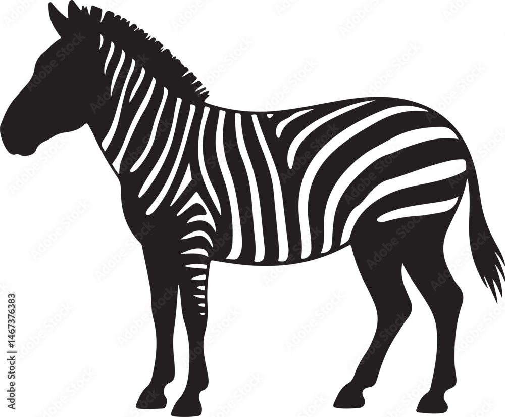Fototapeta premium Zebra with rainbow stripes icon vector silhouette