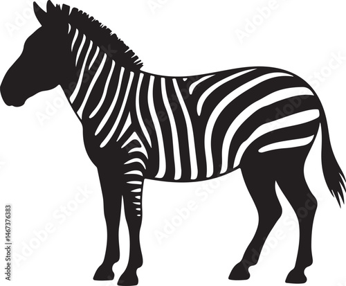 Zebra with rainbow stripes icon vector silhouette