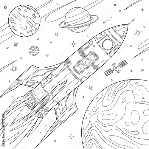 space rocket vector illustration