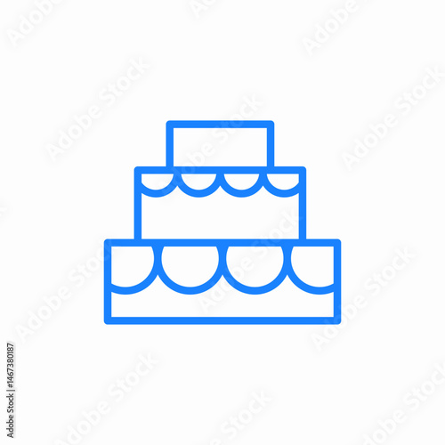 tiered cake decorated icon sign vector