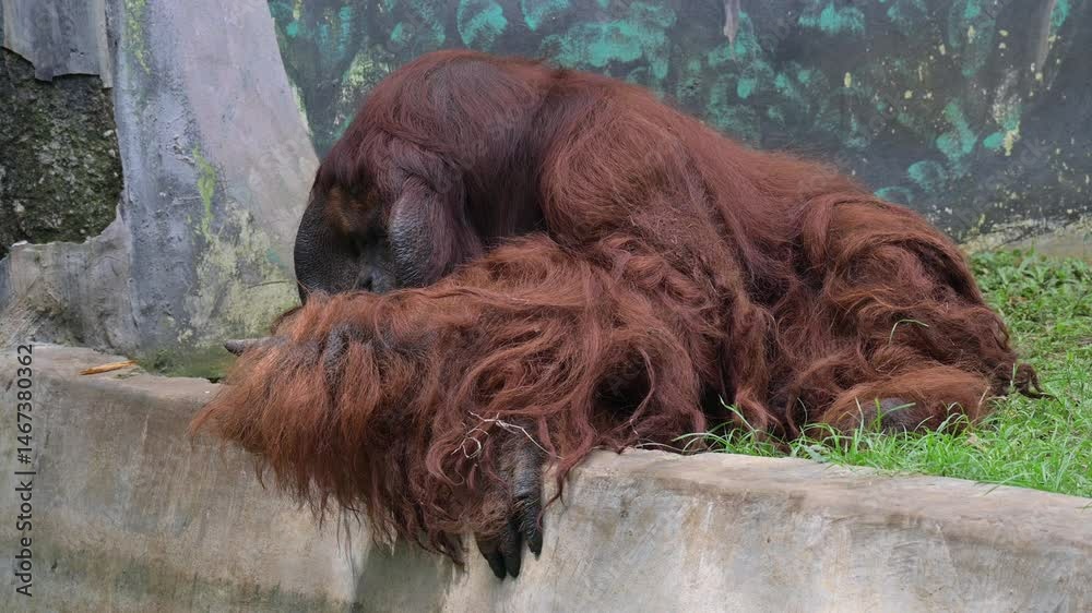 portrait of an adult orangutan