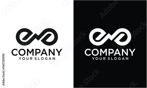 Creative initial letter ED linked circle lowercase monogram logo black