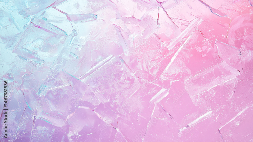 Abstract pastel ice texture with pink and blue gradient
