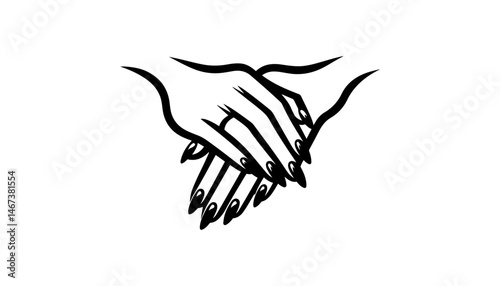beautiful hands logo icon vector with nails