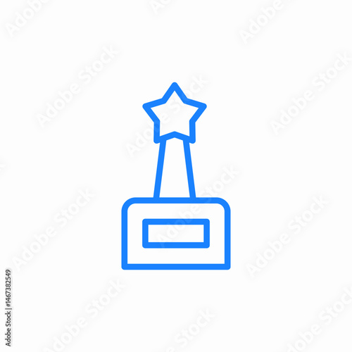 trophy star pedestal icon sign vector