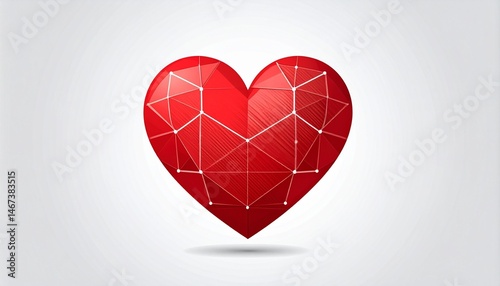 red heart on a white background
